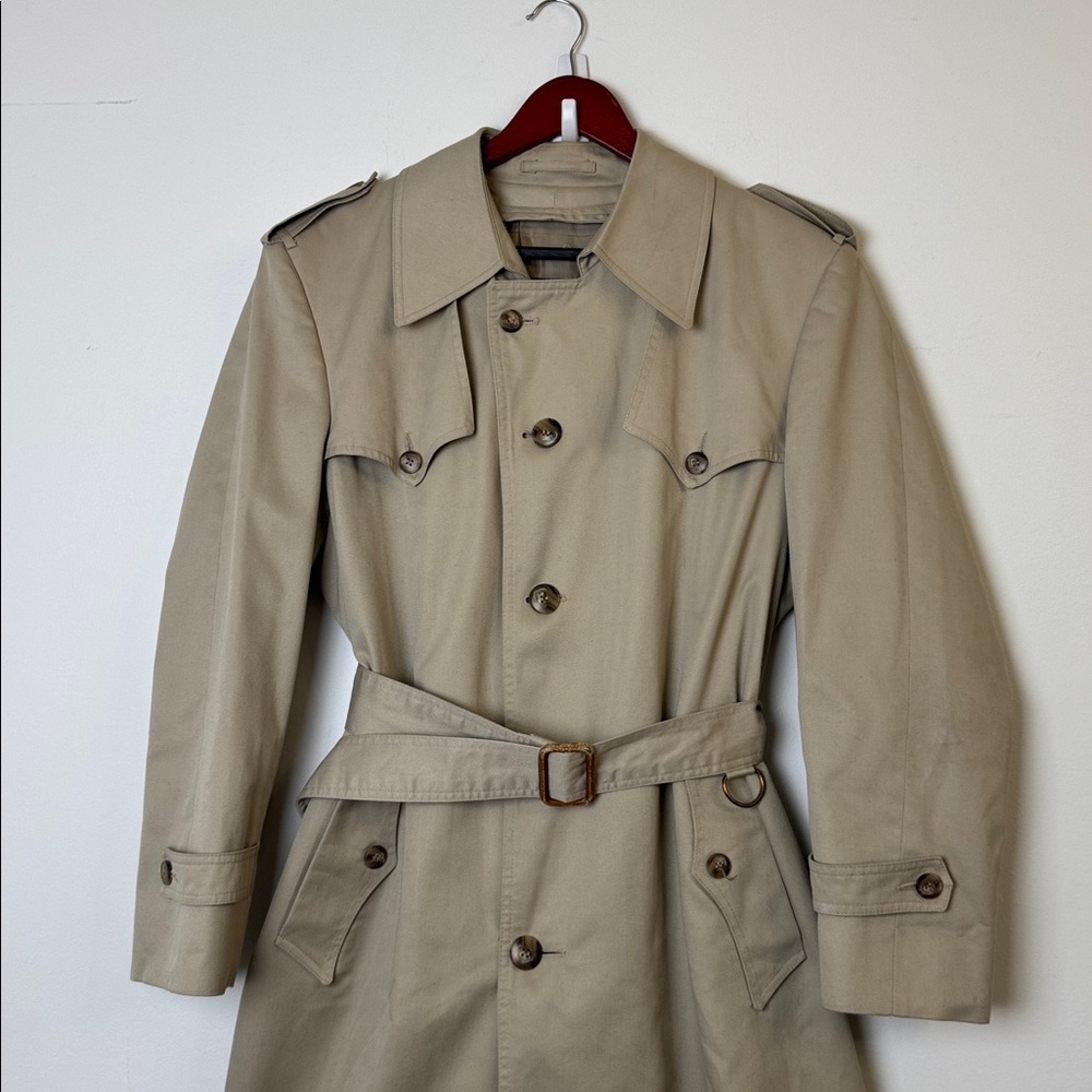 Christian Dior vintage Beige Trench Coat sz L - Picture 3 of 14